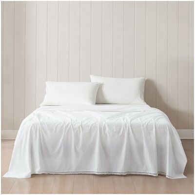 Lush Dcor Lush Decor Evelyn Lace Trim Cotton Sheet Set NoColor Queen Lush Dcor Lush Decor Evelyn Lace Trim Cotton Sheet Set NoColor Queen