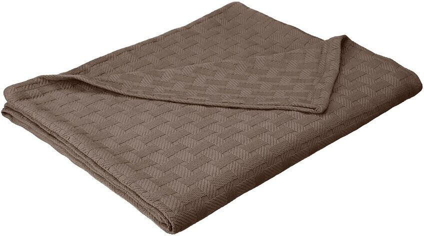 Home City Superior Basketweave All-Season Breathable Cotton Blanket Charcoal Full/Queen