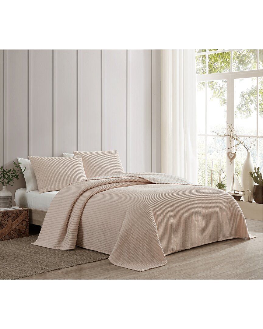 Beatrice Home Fashions Channel Chenille Bedspread BLUSH King