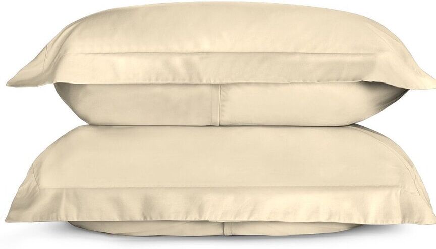 Bombacio Linens Sunrise Ivory Sateen Set of 2 Pillow Shams Ivory King