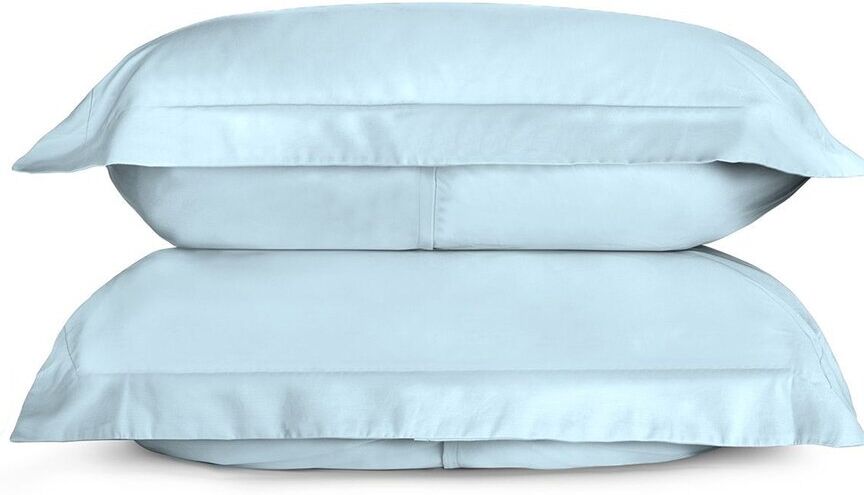 Bombacio Linens Sunrise Sky Blue Sateen Set of 2 Pillow Shams Blue King