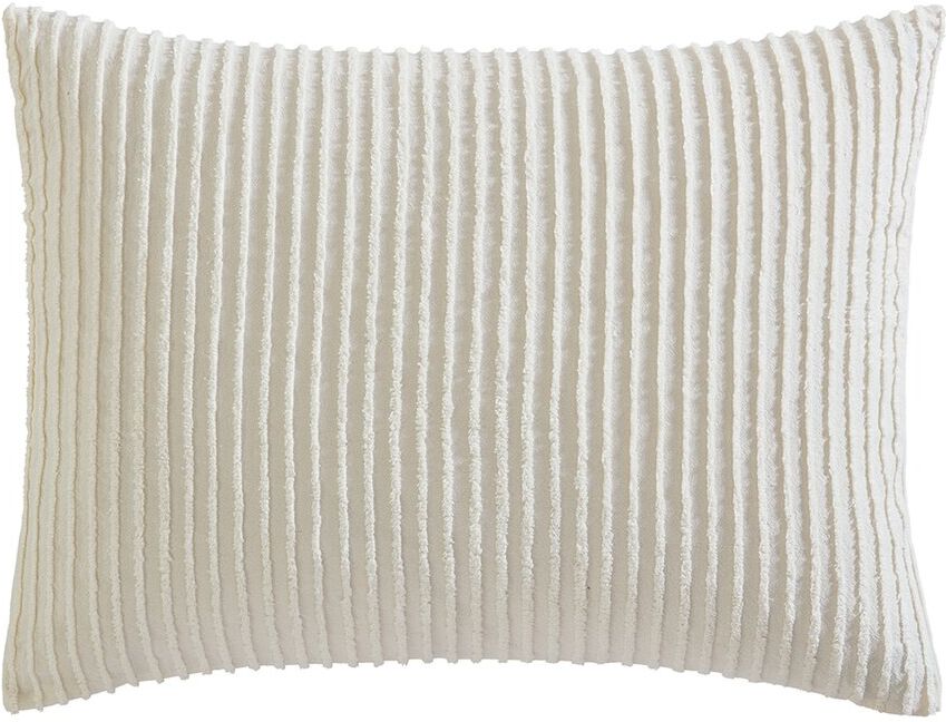 Beatrice Home Fashions Channel Chenille Sham Ivory Standard Sham