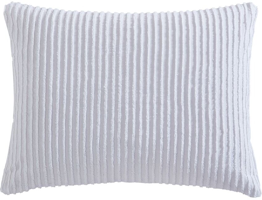 Beatrice Home Fashions Channel Chenille Sham White Standard Sham