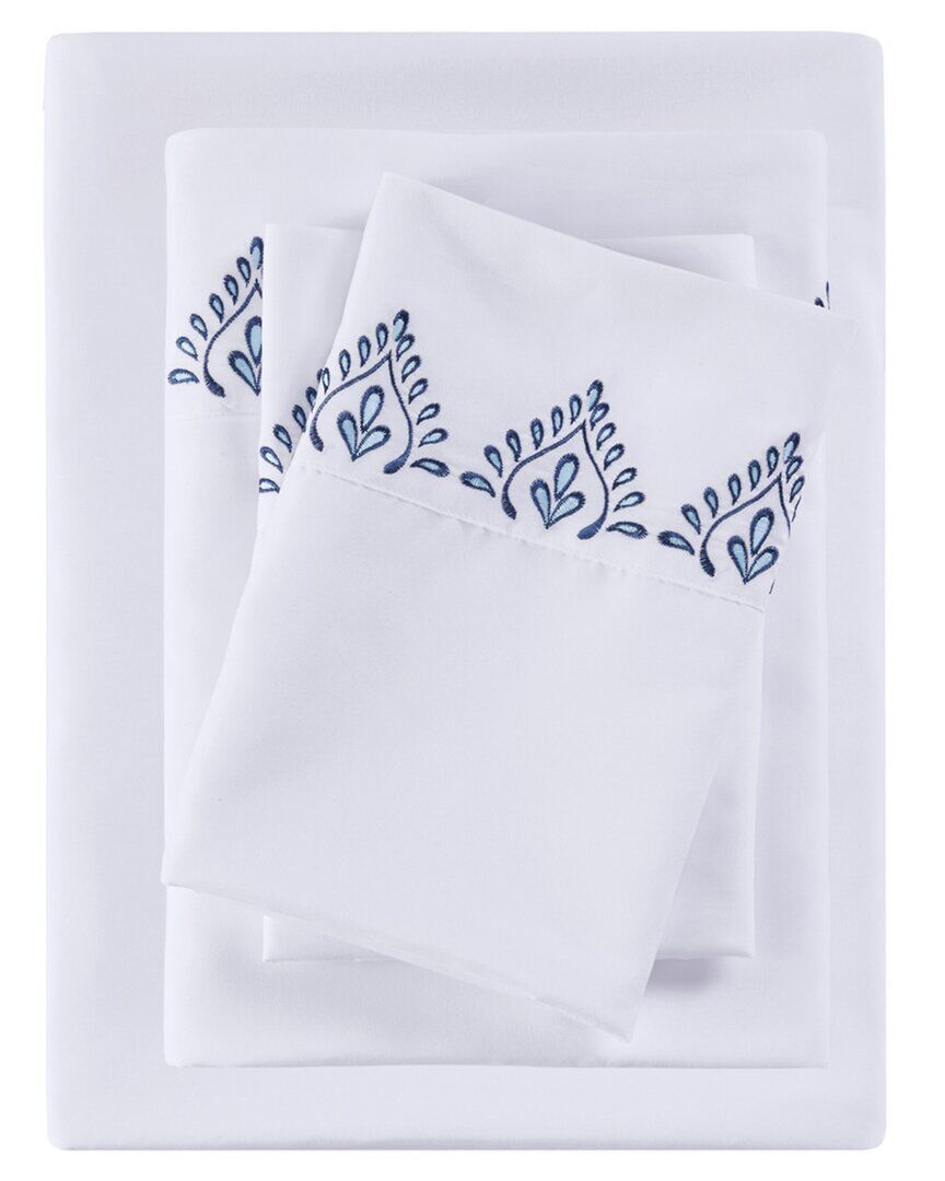 Madison Park Embroidered Sheet Set NoColor Queen