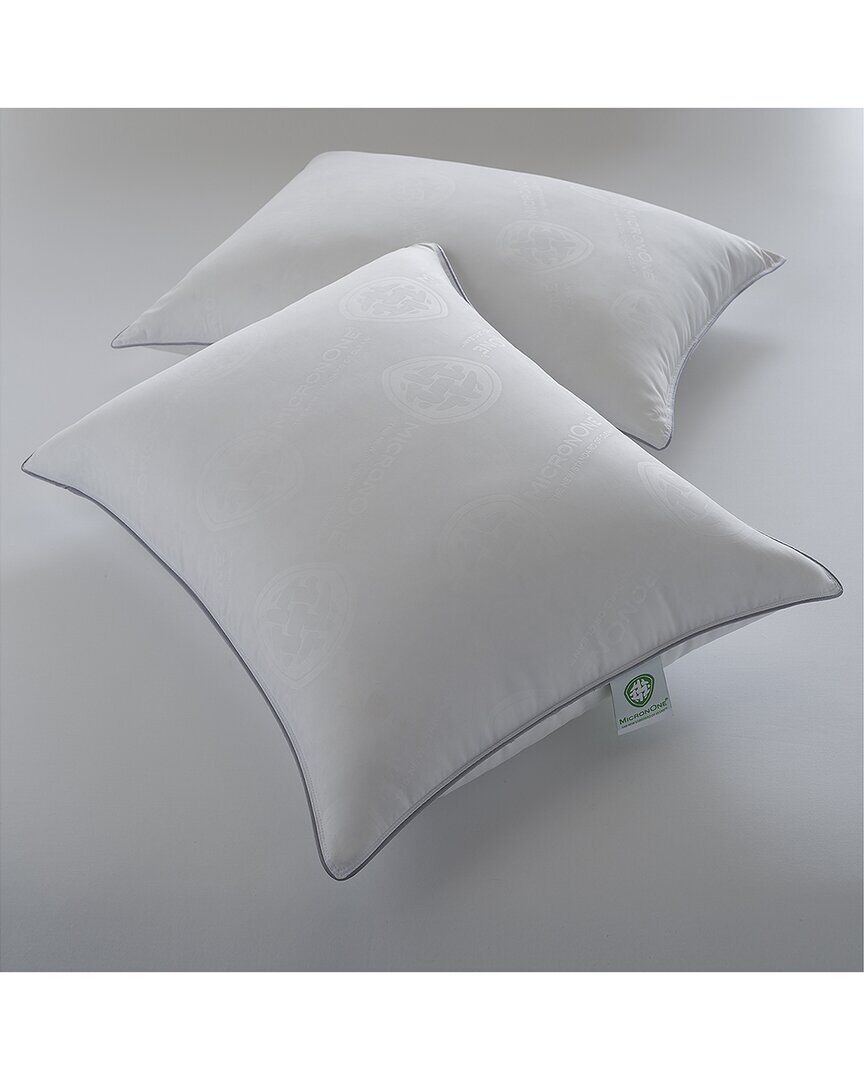 Ella Jayne MicronOne Dust Mite, Bedbug, Allergen-Free Down Alternative Pillow, Medium Density, for All Sleep Positions, Set of 2 White Queen