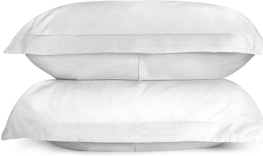 Bombacio Linens Sunrise White Sateen Set of 2 Pillow Shams White King