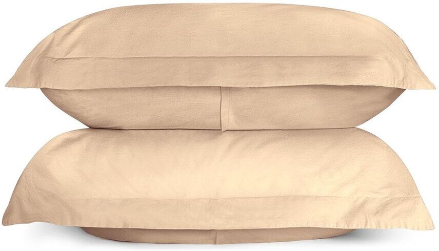 Bombacio Linens Sunset Sand Brushed Cotton Percale Set of 2 Pillow Shams Sand King