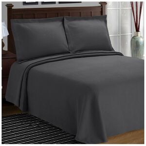 Superior Jacquard Matelasse Diamond Solitaire 3pc Cotton Bedspread Set Grey Queen