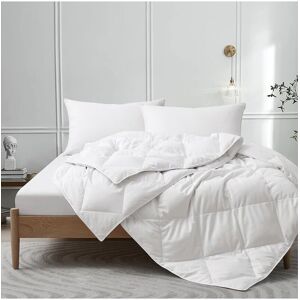 Unikome Lightweight Diamond Quilted Down & Fiber Comforter White Full/Queen