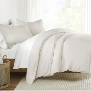 Home Collection Brushed Sateen Cotton Duvet Cover Set White Full/Queen