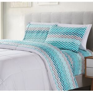 Bibb Home 1800 Thread Count 4pc Egyptian Luxury Printed Sheet Set NoColor Twin