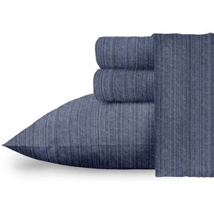 Dormisette 250 Thread Count Luxury German Flannel Hemstitch Sheet Set Blue Queen