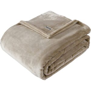 Kenneth Cole Solid Ultra Soft Plush Fleece Blanket Beige Twin