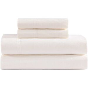 Tommy Hilfiger 200 Thread Count Solid Cotton Percale Sheet Set NoColor Full