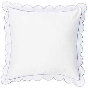 Melange Home Mlange Home Scallop Frame Embroidery Percale Euro Sham Set Blue 26" x 26"