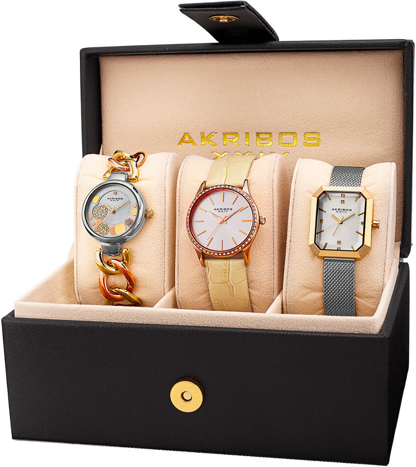 Akribos XXIV Women's Set of 3 Diamond Watches NoColor NoSize