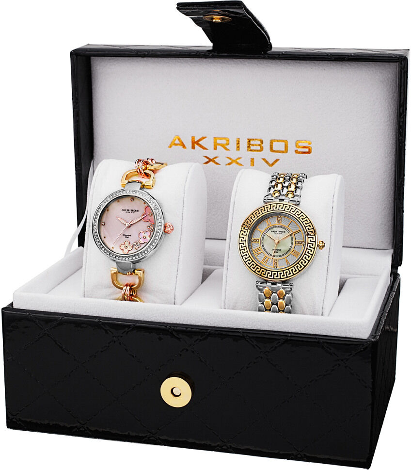 Akribos XXIV Women's Set of 2 Diamond Watches NoColor NoSize