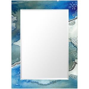 Empire Art Direct Subtle Bluesrectangular Beveled Mirror On Free Floating Printed Tempered Art Glass Multi NoSize
