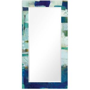Empire Art Direct Crorerectangular Beveled Mirror On Free Floating Printed Tempered Art Glass Multi NoSize
