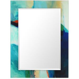 Empire Art Direct Sky Rectangular Beveled Mirror On Free Floating Printed Tempered Art Glass Multi NoSize
