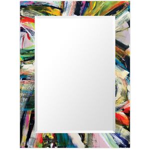 Empire Art Direct Rock Starrectangular Beveled Mirror On Free Floating Printed Tempered Art Glass Multi NoSize