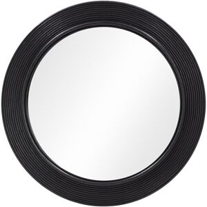TOV Furniture Tanya Rattan Round Wall Mirror Black NoSize