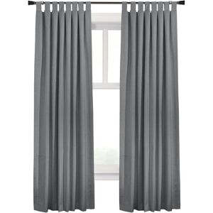 Thermaplus Ventura Set of 2 Blackout Tab Top 52x95 Curtain Panels Grey 52" x 95"