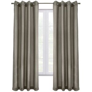 Thermaplus Grommet Top Textured Curtain Single Panel Light Grey 52X95