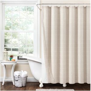 Lush Dcor Lush Decor Fashion Farmhouse Textured Sheer With Peva Lining Shower Curtain Beige 72" x 72"