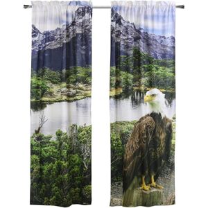 Habitat Set of 2 Photo Real Bald Eagle Light-Filtering Pole Top 37x84 Curtain Panels Multicolor 74" x 84"