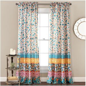 Lush Dcor Lush Decor Emily Boho Stripe Window Curtain Turquoise 84" x 42"