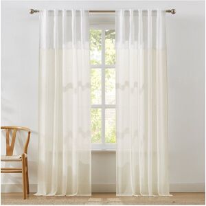Lush Dcor Brigitte Embroidery Eyelet Scalloped Edge Window Curtain Panels NoColor NoSize