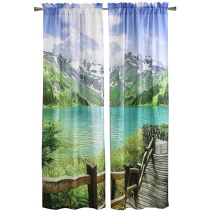 Habitat Set of 2 Photo Real Landscape Light-Filtering Pole Top 37x84 Curtain Panels Multicolor 74" x 84"