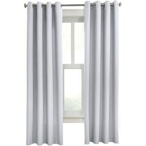 Habitat Margaret Richly Textured Woven Grommet Curtain Panel Grey 84"L x 52"W