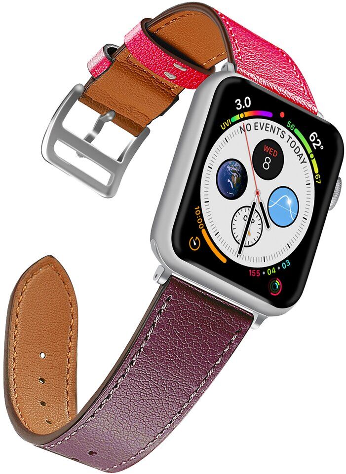 Naztech Leather 42/44Mm Pink/Burgundy Band For Apple Watch Pink NoSize