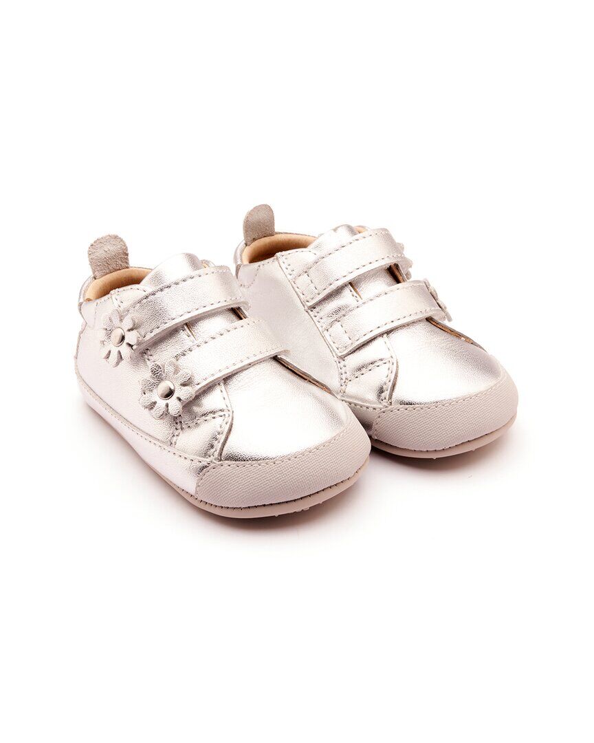 Old Soles Flower Baby Leather Sneaker Silver 18