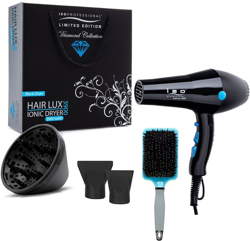 ISO Beauty Diamond HairLux Pro 2000w Hair Dryer with Diffuser & Brush NoColor NoSize