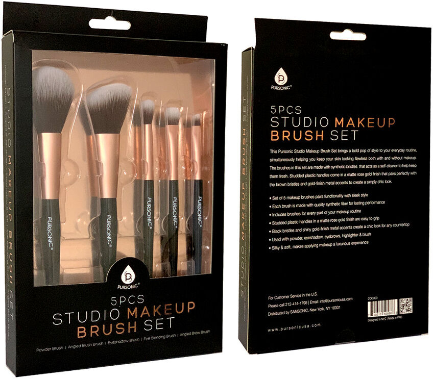 Pursonic 5pc Studio Makeup Brush Set NoColor NoSize