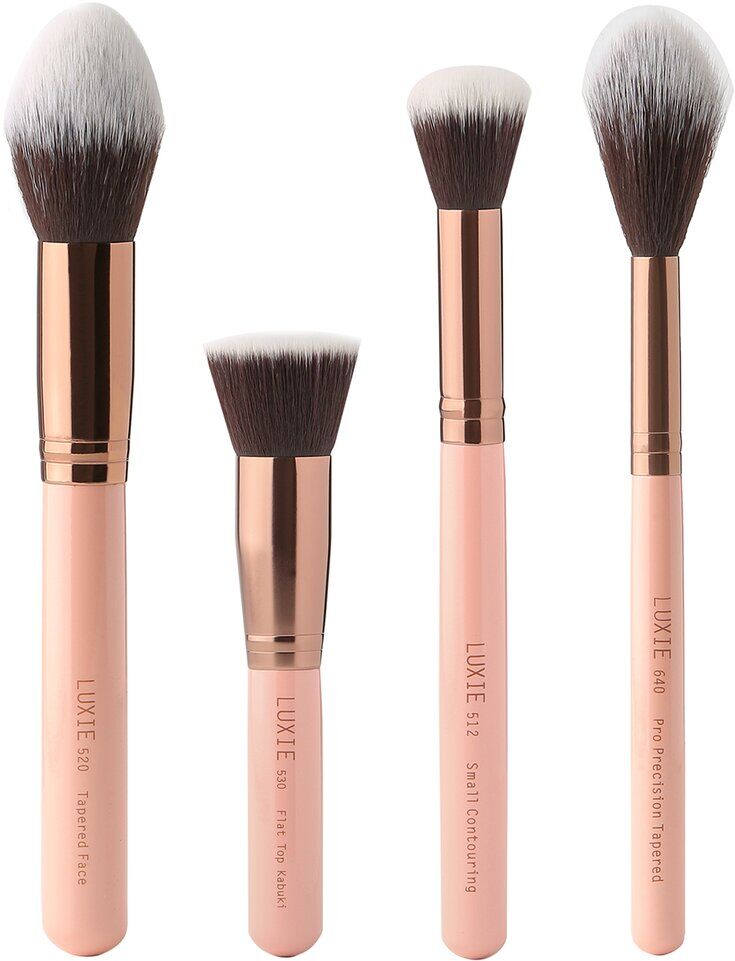 Luxie Beauty Powder Contour Rose Gold 4pc Brush Set NoColor NoSize