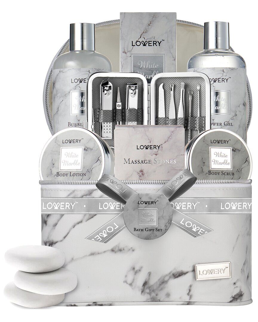 Lovery Premium 25pc Massage Kit, White Marble Beauty and Self Care Spa Set with Stones NoColor NoSize