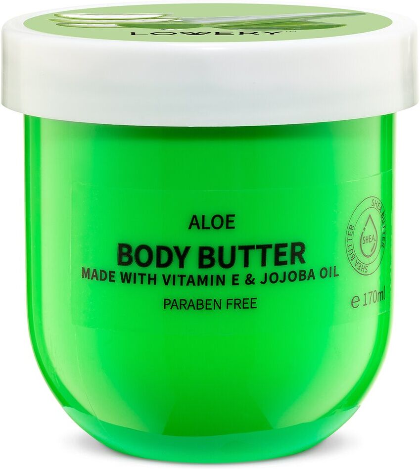 Lovery Aloe Body Butter - Ultra Hydrating Shea Butter Body Cream, Whipped Lotion Green 6 oz