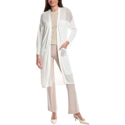 Joseph Ribkoff Mesh Yoke Duster White l Joseph Ribkoff Mesh Yoke Duster White l