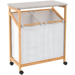 ClosetMaid Fabric & Bamboo Laundry Hamper Storage Cart Brown NoSize