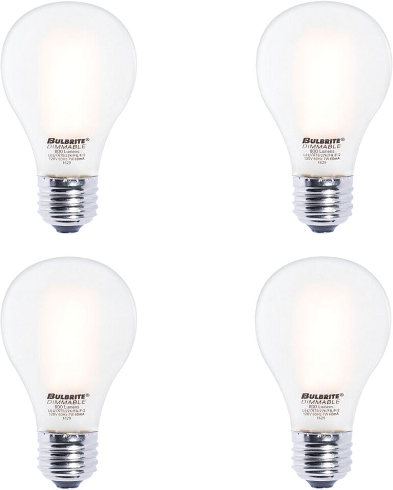 Bulbrite Set of 4 LED 7W Dimmable Light Bulbs NoColor NoSize