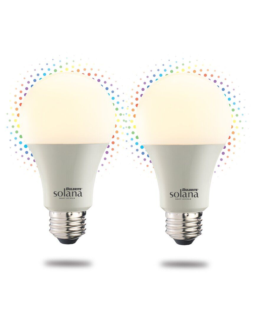 Bulbrite Solana Pack of 2 A19 Smart Wifi Connected 90Cri Color Changing LED Bulb NoColor NoSize