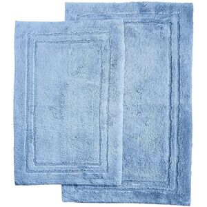 Superior Non-Slip 2pc Plush Absorbent Cotton Bath Rug Set Blue NoSize