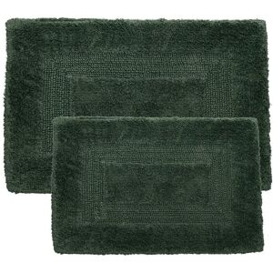 Lavish Home 2Pc Cotton Plush Bathroom Mat Rug Set Green 2 pc