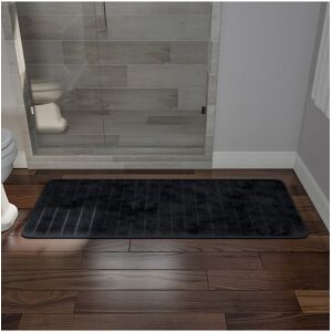 Lavish Home Memory Foam Long Bath Mat Black NoSize