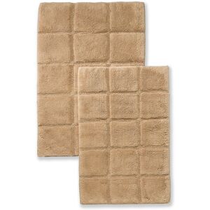 Superior Solid 2pc Checkered Non-Slip Cotton Bath Rug Set NoColor 2pc Set