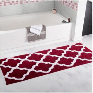Lavish Home Cotton Extra Long Bath Mat Burgundy NoSize